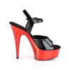 Pleaser - DELIGHT609 Sandale à bride à la cheville - Noir/Rouge Product image